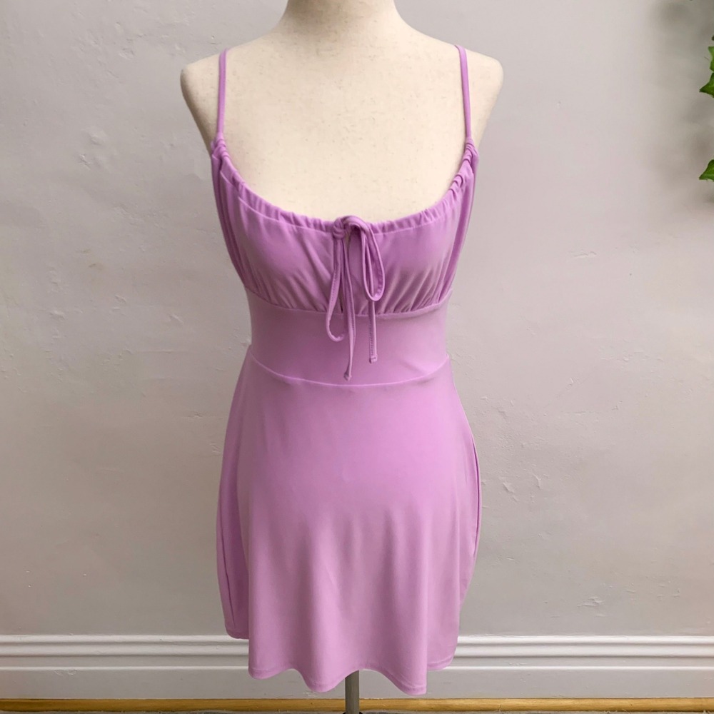 AYM Studio Milkmaid Lilac Mini Dress